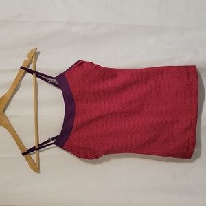 Prana pink patterned tank top Women's small